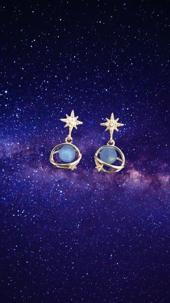 boucles d'oreilles à pampilles galaxie