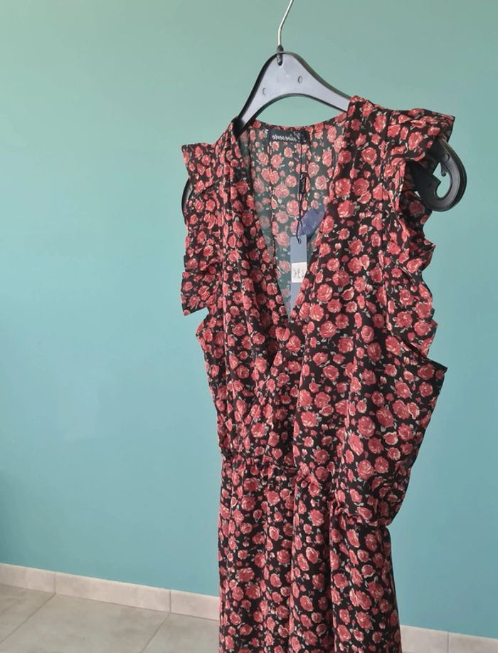 Robe rouge fleuri l'olive verte 36 neuve - photo numéro 5