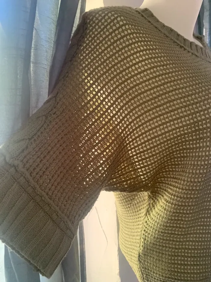 Pull crochet flashlights 42-44 vert kaki - photo numéro 4