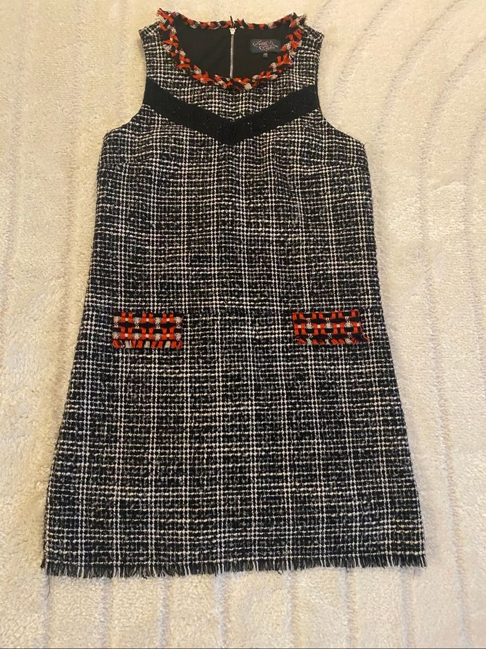 Robe en tweed chic noire et blanche