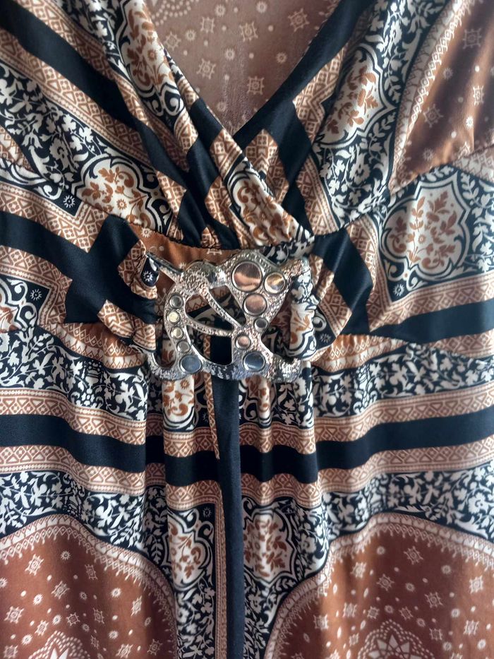 Débardeur à motifs marron, noir et beige - photo numéro 3