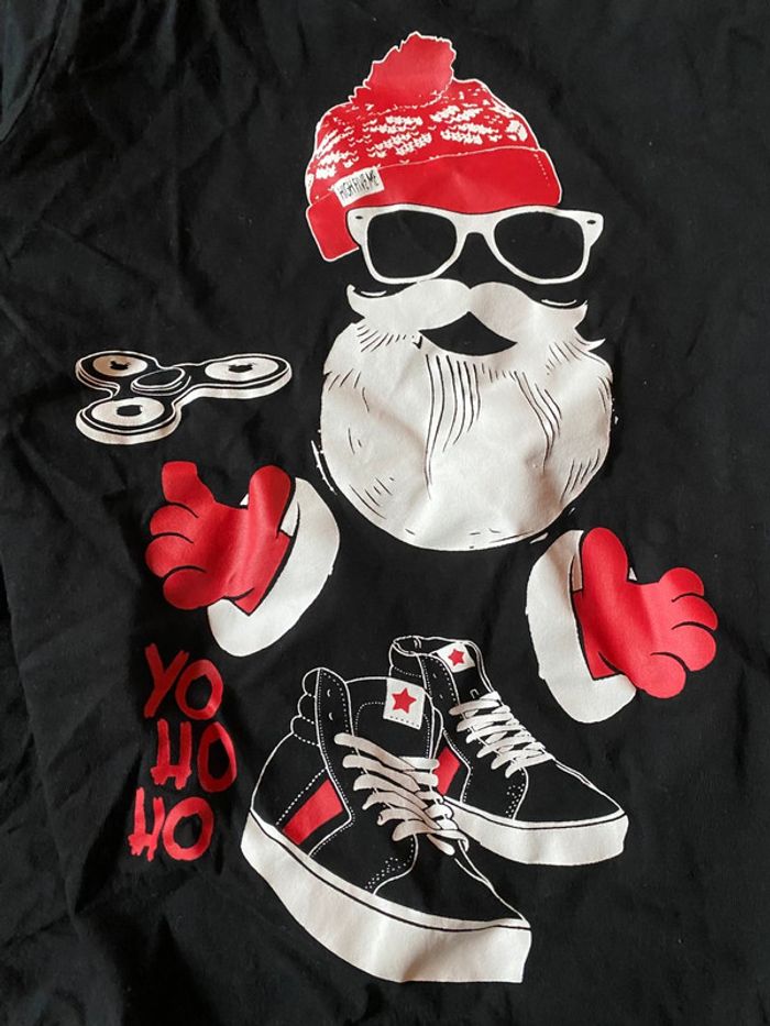 T-shirt manches longues Noël noir Ho Ho Ho 11/12 ans - photo numéro 2