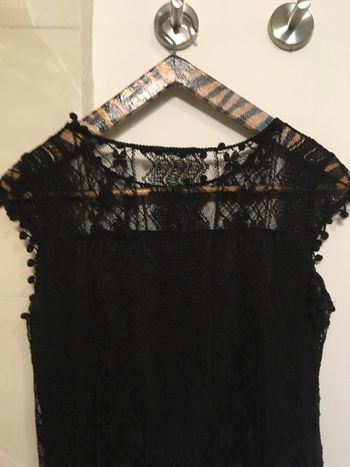 Débardeur  noir long à dentelle taille S/M