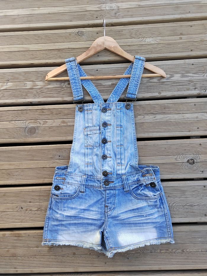 Salopette Short en Jean – Denim Collection – Taille 34/XS – Très Bon État