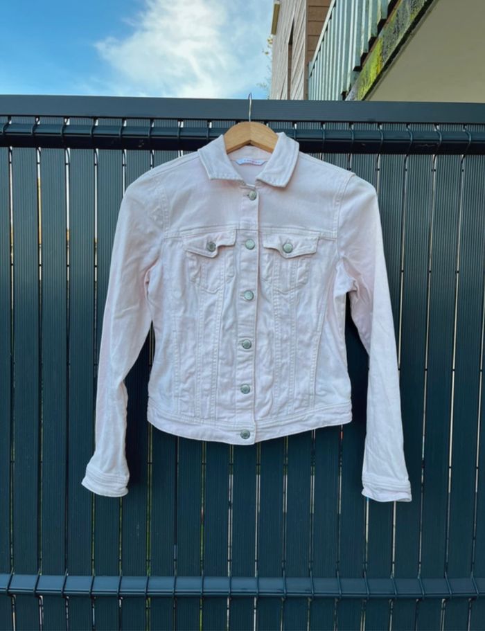 Veste en jeans rose Camaïeu