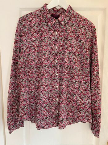 Chemisier J. Crew x Liberty tons fuschia/prune taille 42