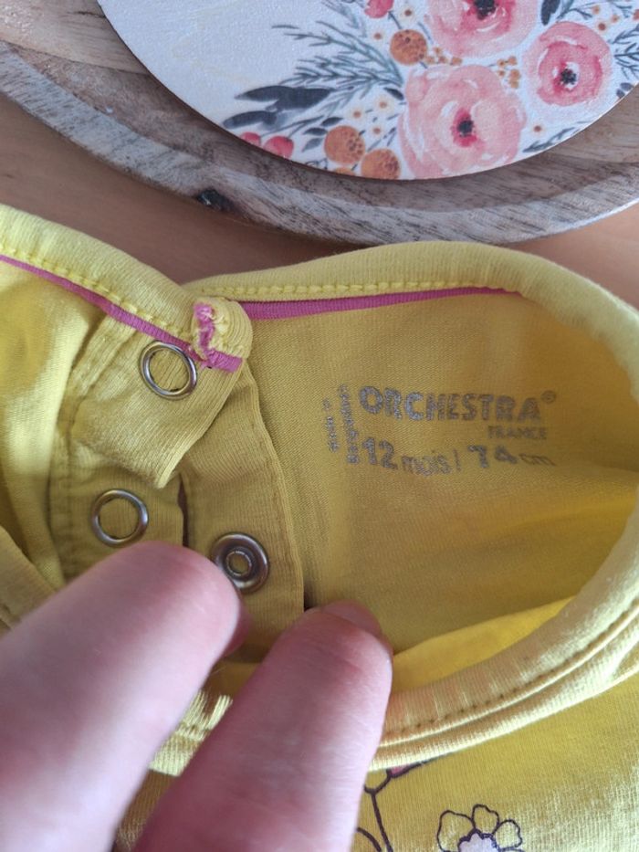 T-shirt manches longues pour fille taille 12mois marque Orchestra très bon état - photo numéro 6