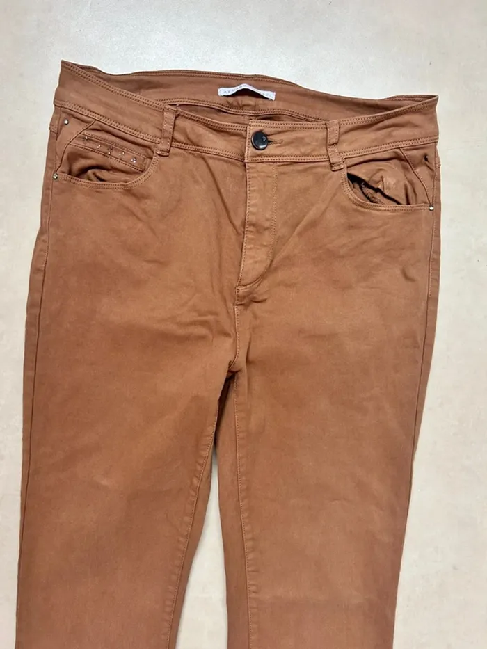 Pantalon marron femme taille 40 armand thiery - photo numéro 2