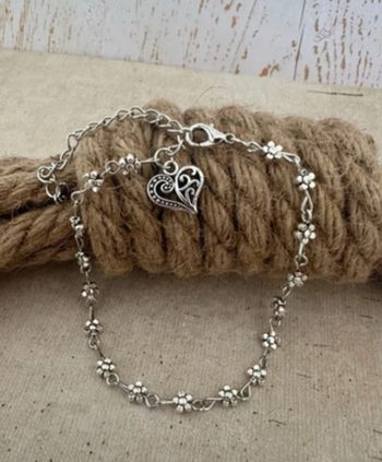 Bracelet de cheville en laiton argenté