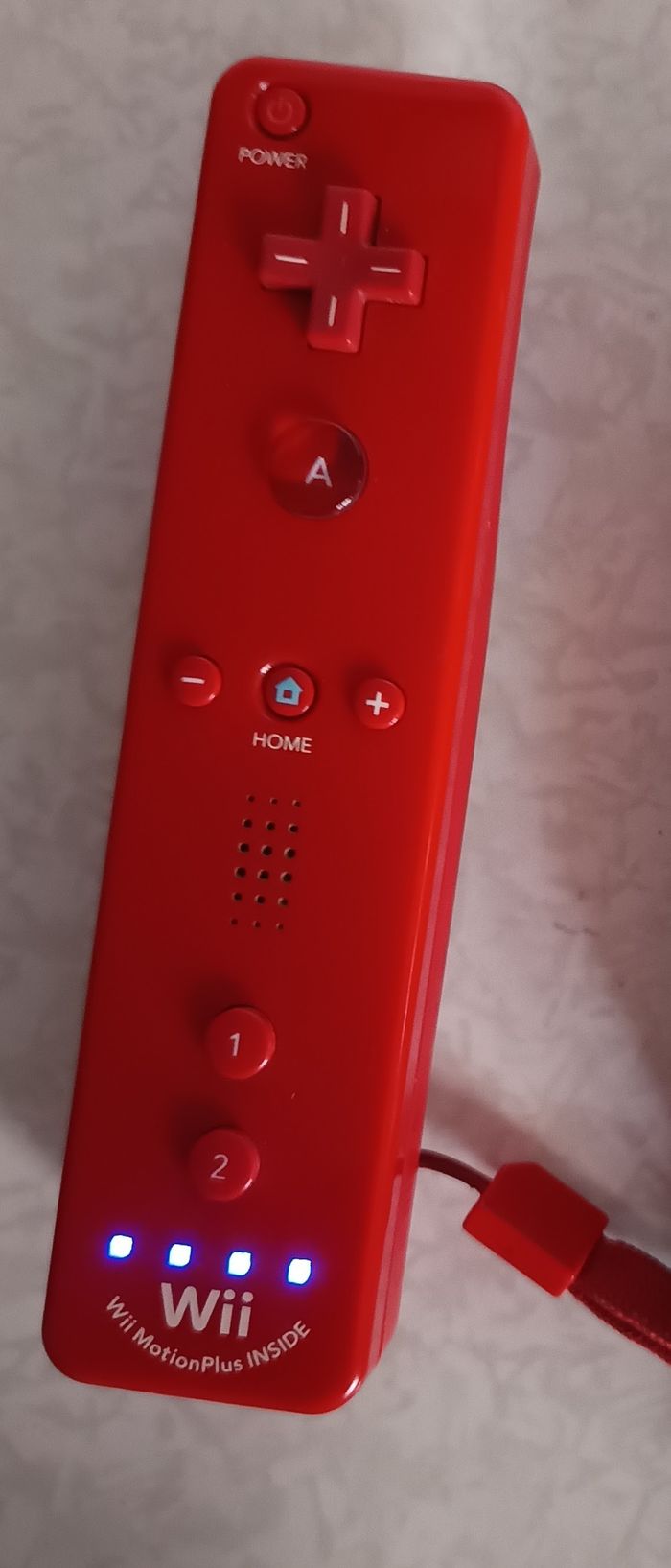 Manette Wii Rouge Motion Plus Officielle Nintendo pour Nintendo Wii avec strap