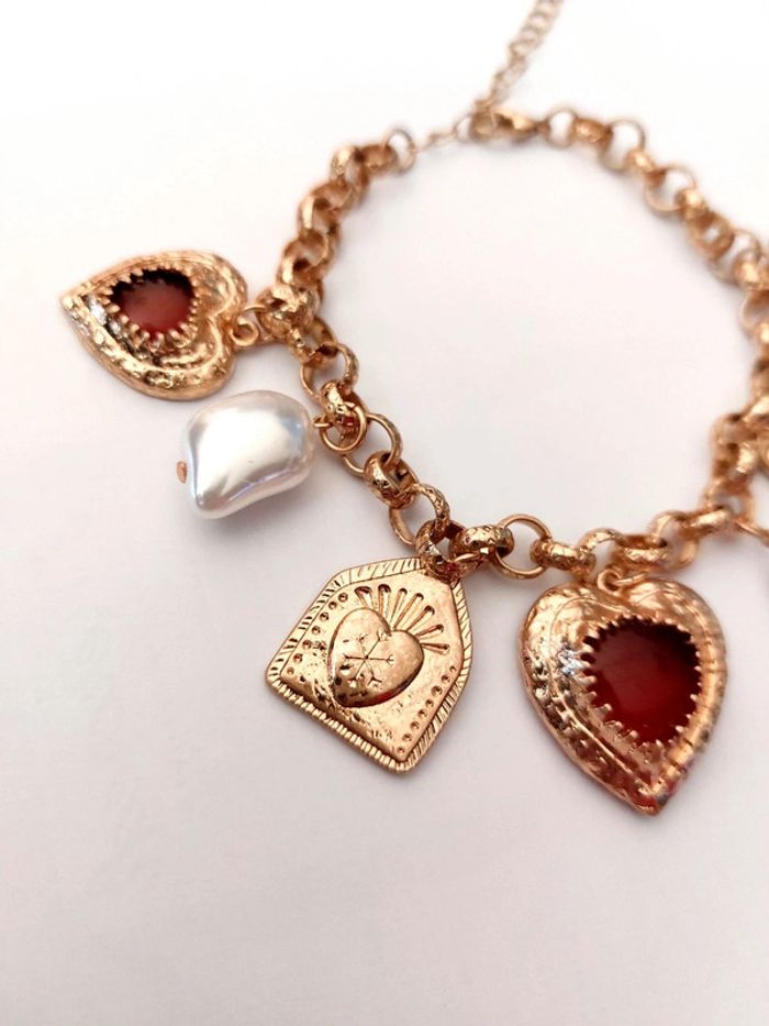 Bracelet avec charm's - style vintage - tendance acier inoxydable - photo numéro 5