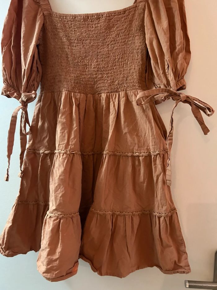 Robe orange foncé / camel taille M - photo numéro 8