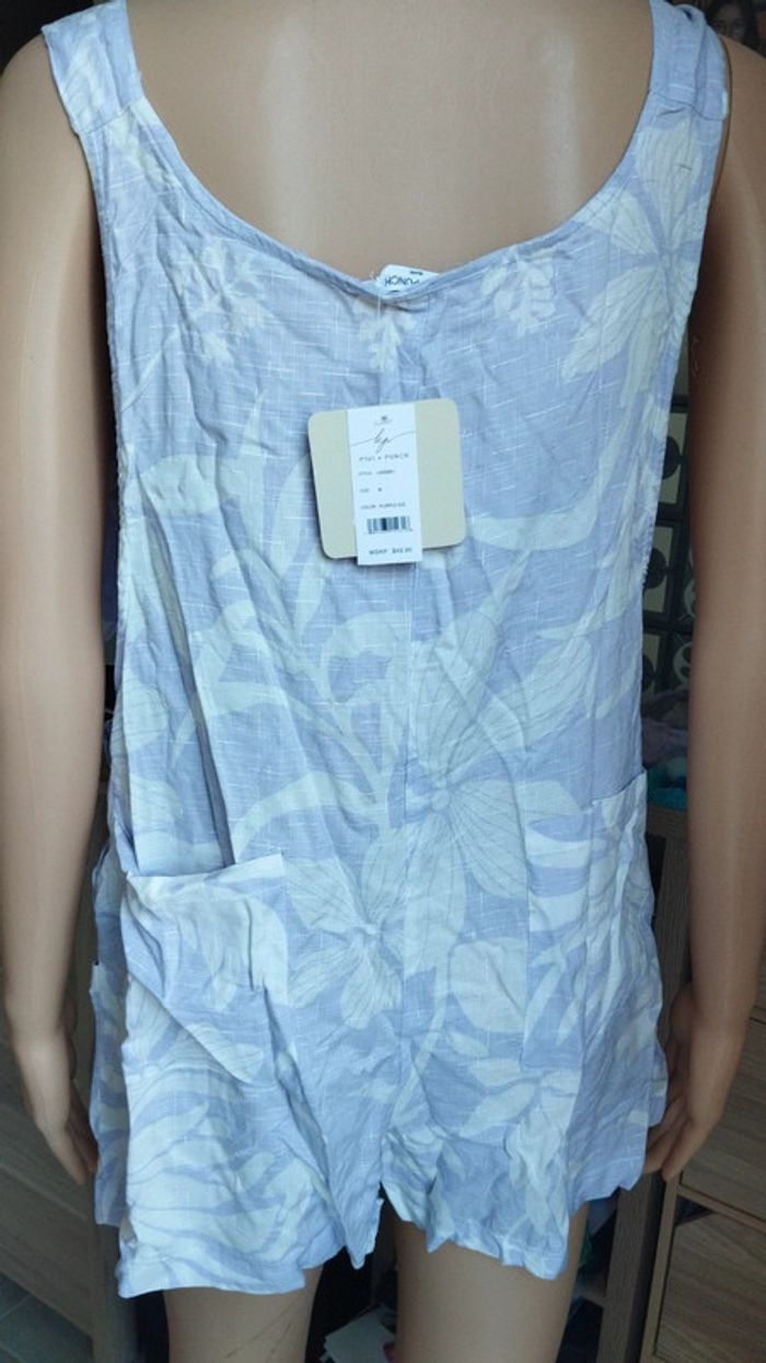 Combishort lilas et blanc kiwi + punch taille m femme - photo numéro 8