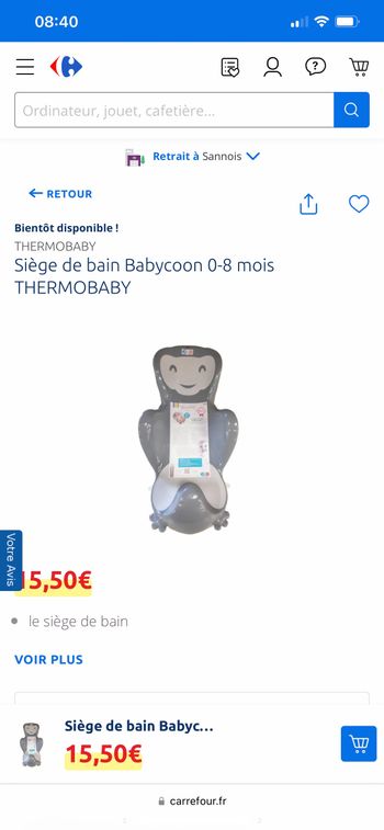 Siège de bain transat de bain Thermobaby