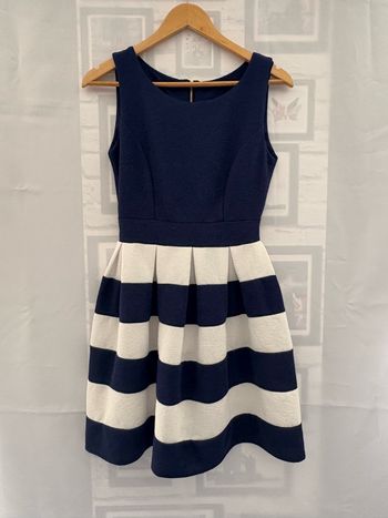 Robe bleu et blanche à rayures - AGB Fashion - Taille Unique