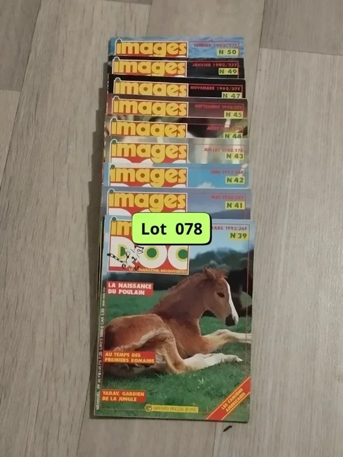 Lot vintage de 9 livres Images Doc année 1992-93 L078