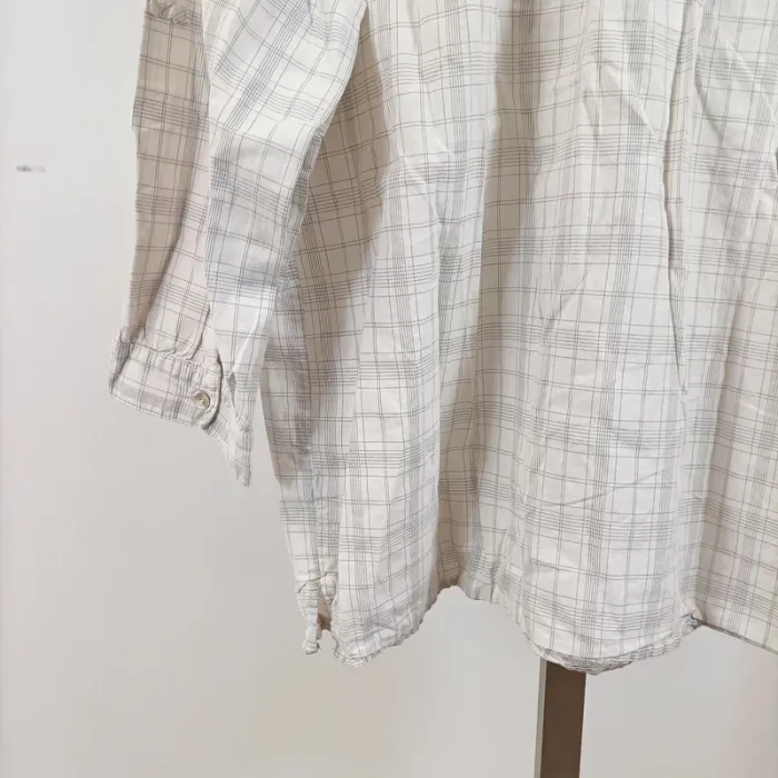 Pyjama 2 pièces Miss Helen à carreaux beige 100 % coton – taille 42-44, coupe loose A1062 - photo numéro 16