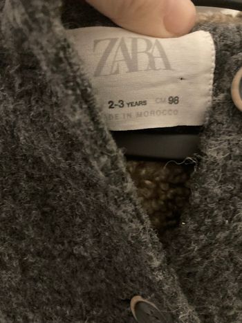 ZARA manteau gris bouclette – 2/3 ans – très bon état