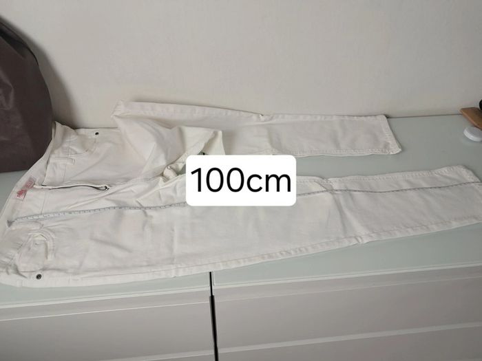 Md'M jean été blanc T.46 taille haute neuf - photo numéro 17