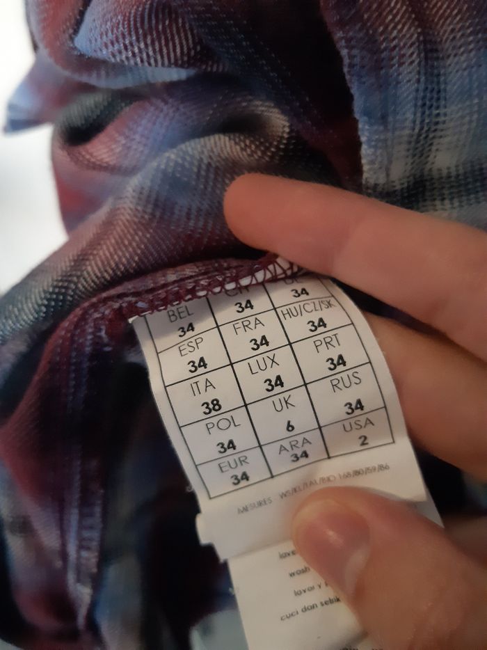 Chemise à carreaux bordeaux/violette - photo numéro 3