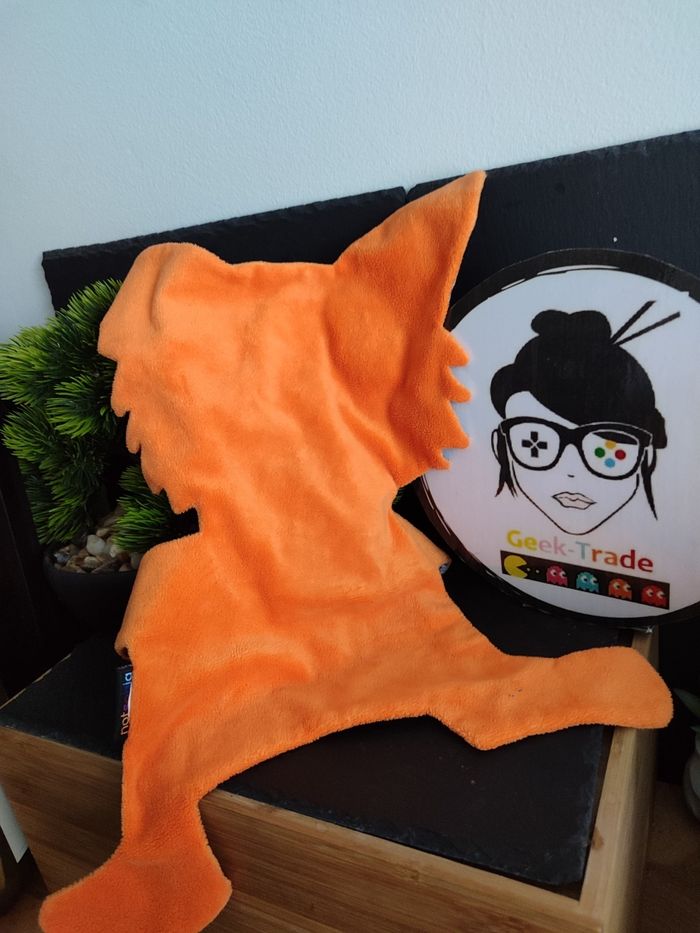 doudou notsobig orange chat toumous orange fleur bleu yeux chouette rond 3360 - photo numéro 2