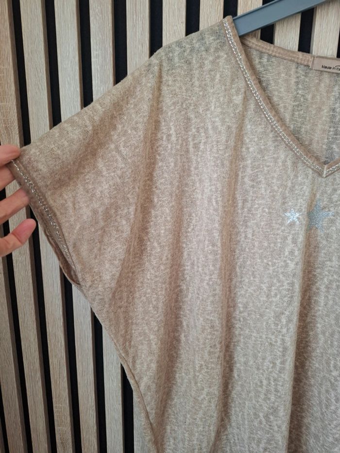 Blouse fluide beige Taille unique - photo numéro 4