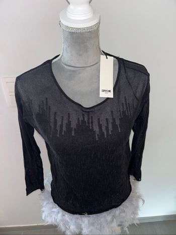 Pull fin  noir pour femme