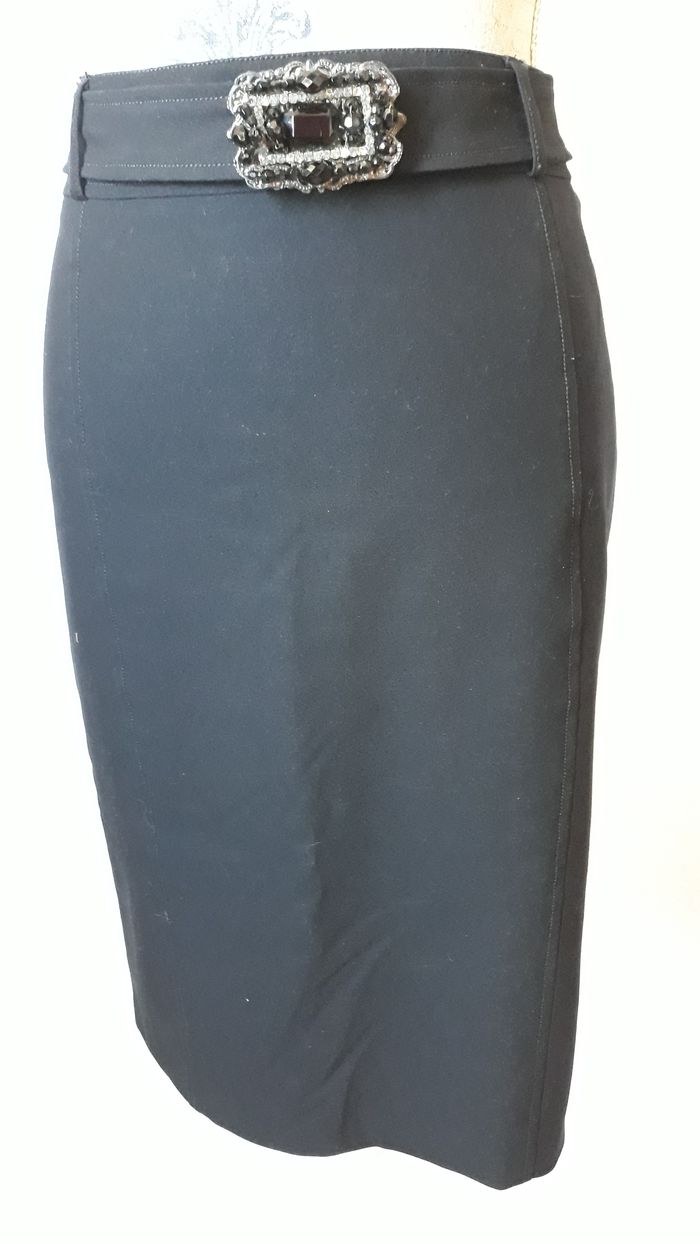 Faby27800 Jupe femme droite, noire, T 42