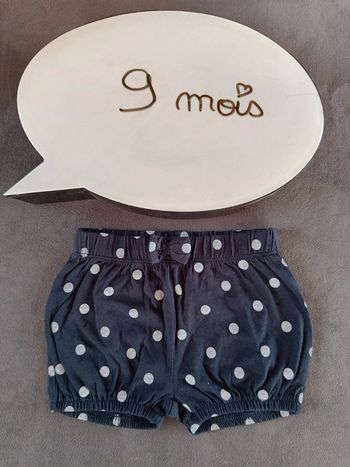 Short boomer à pois Fille 9 mois Kiabi 100% coton