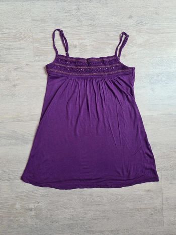 Débardeur violet avec sequins et bretelles réglables Pimkie XS
