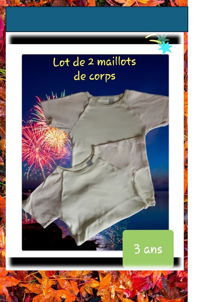 💚 Lot de 2 maillots de corps Kiabi (3 ans) 💚