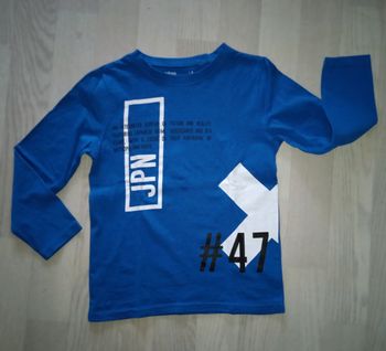Tee-shirt bleu roi motif graphique Gémo T. 6 ans NEUF
