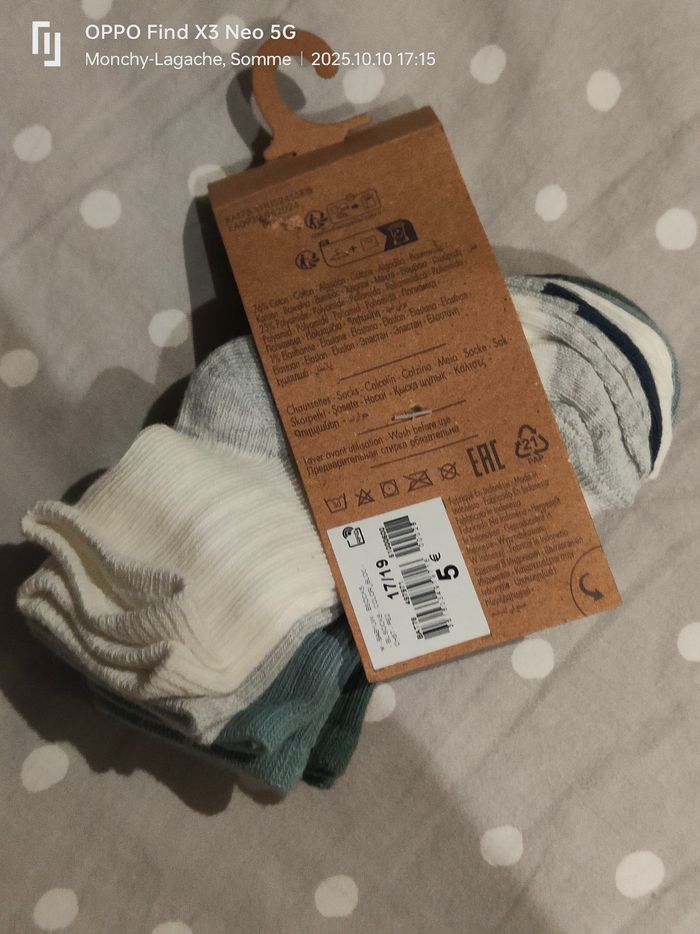 5 chaussettes bébé 17-19 Kiabi neuf Réduction jusqu'à -70% - photo numéro 2