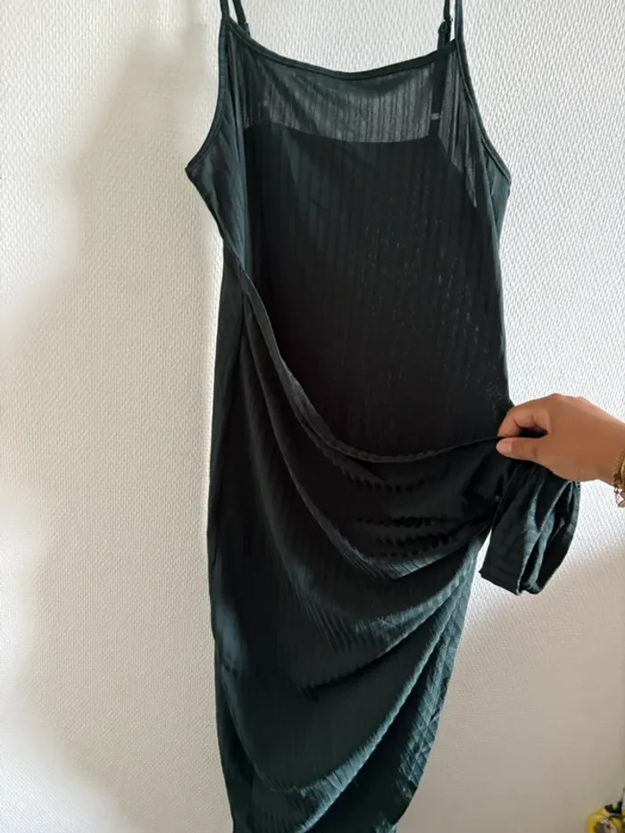 Robe débardeur avec noeud - verte foncé - photo numéro 2