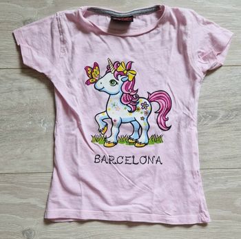 Tee shirt rose licorne  3 et 4 ans