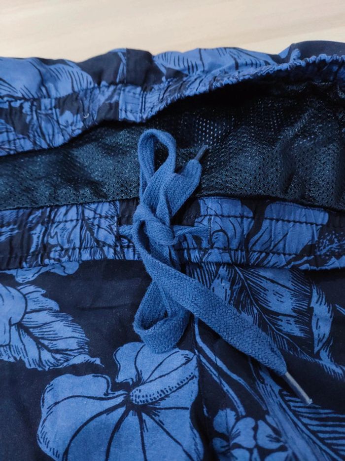 Short de bain motif fleurs bleu Newco taille L - photo numéro 7