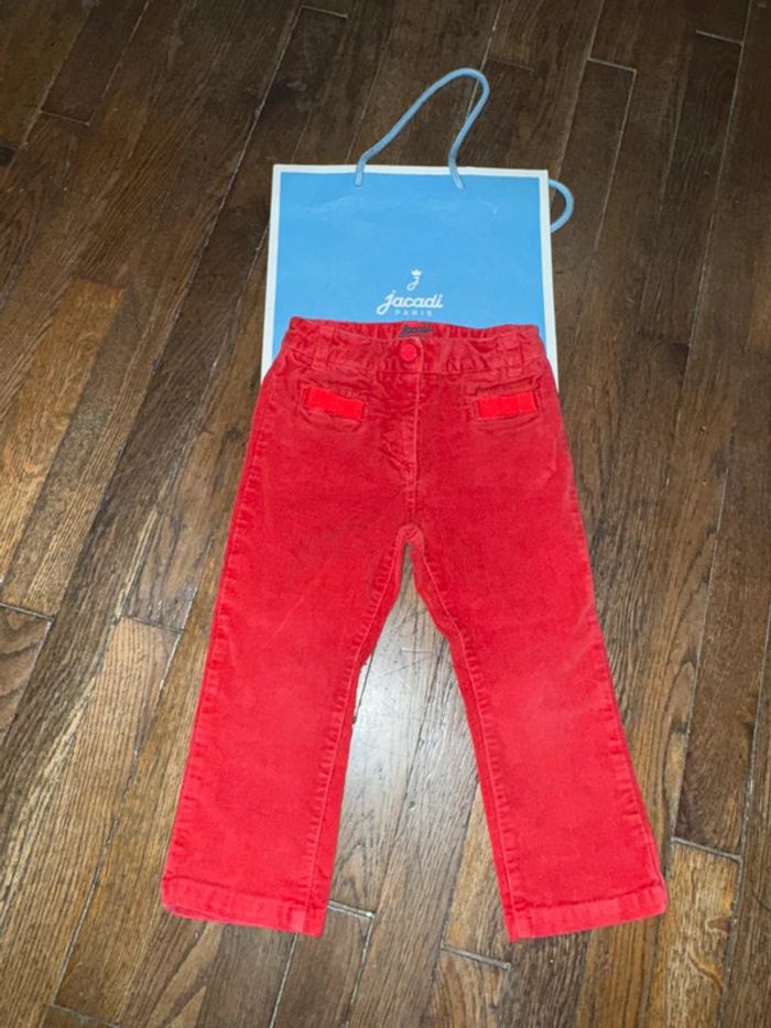Pantalon velour Jacadi Rouge orange  24 mois