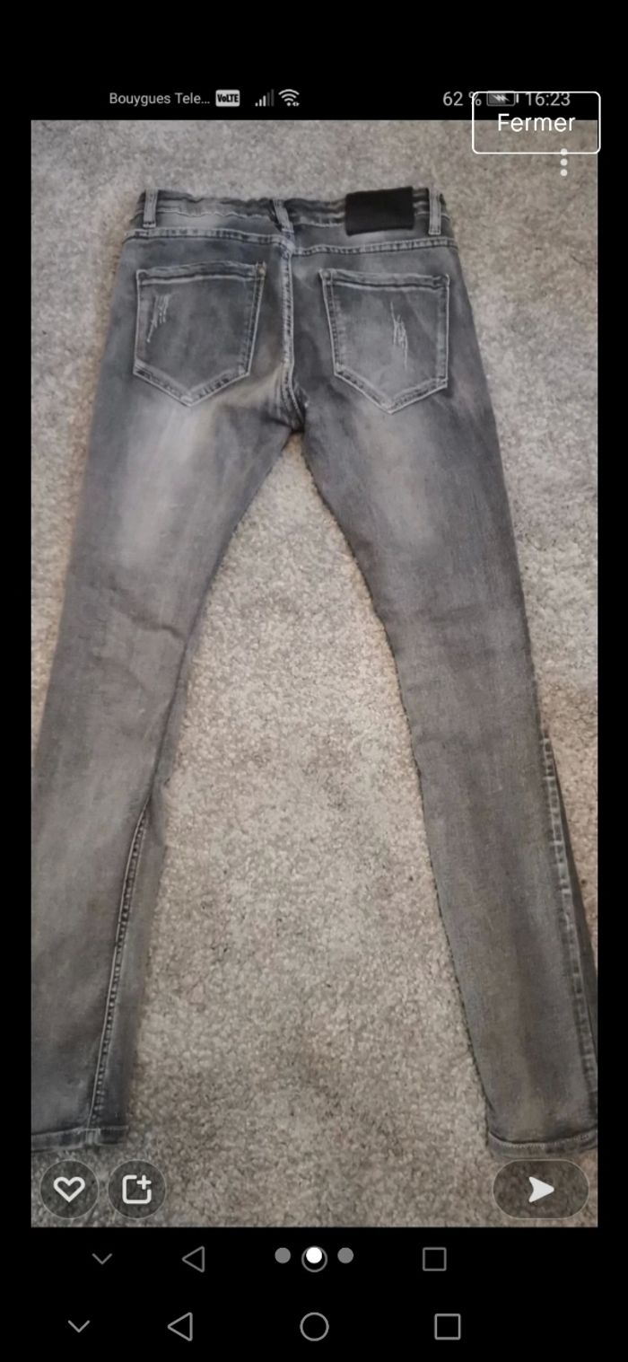 Jean Slim garçon 12 ans gris - photo numéro 2