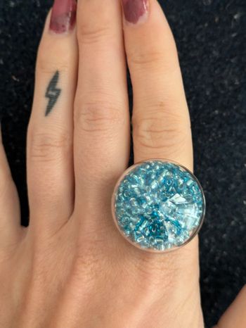 Bague en verre ronde style pylônes