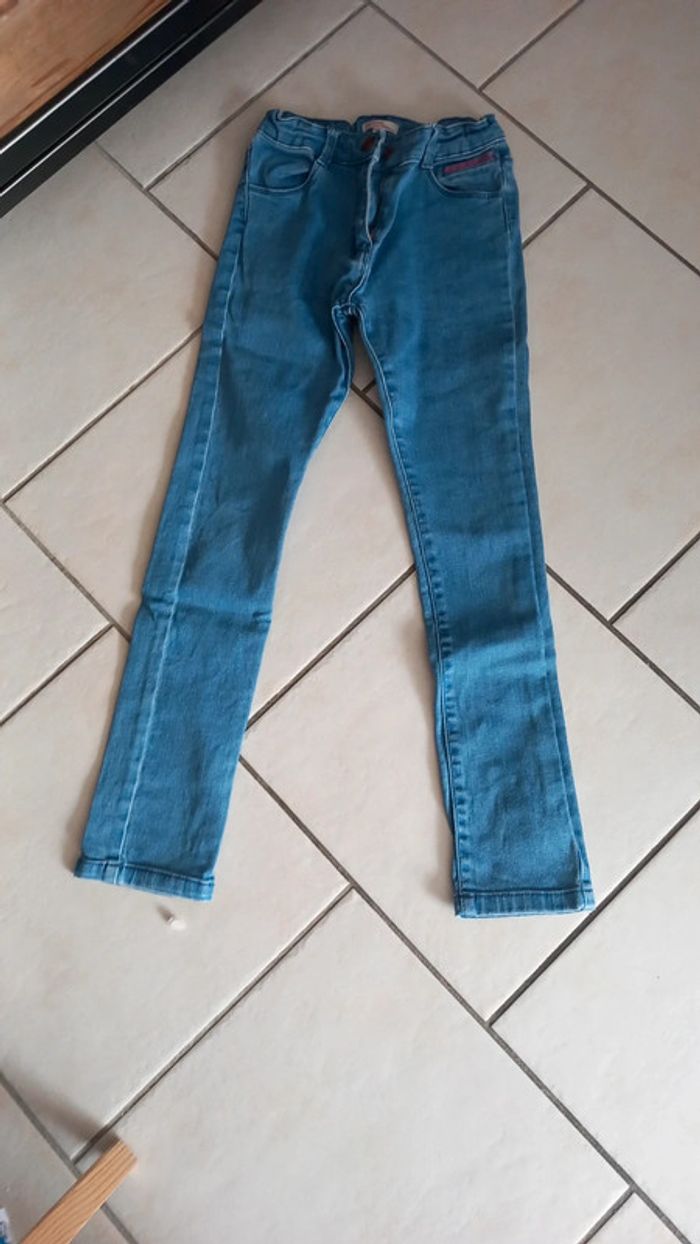 Jean slim dpam 10 ans bleu fille taille réglable - photo numéro 2