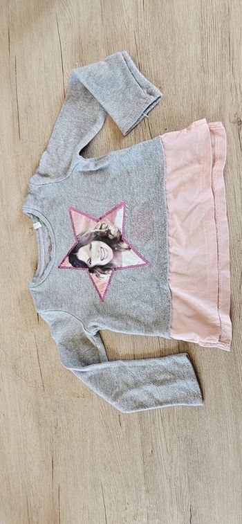 Pull à manches longues, léger, gris brillant, Disney, Violetta, 6/8 ans