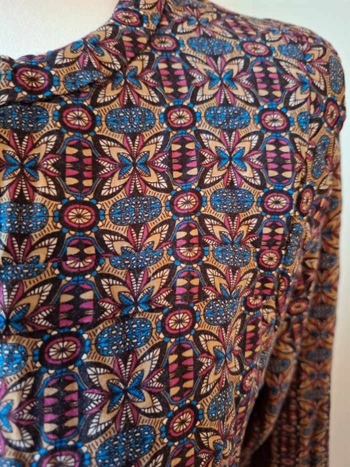 Blouse colorée à motifs Color Block taille S 36 - photo numéro 4