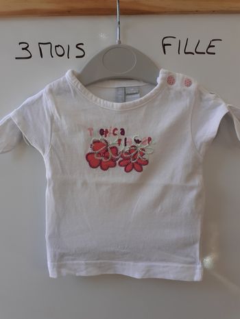 Tee-shirt manches courtes fille 3 mois - Tout compte fait