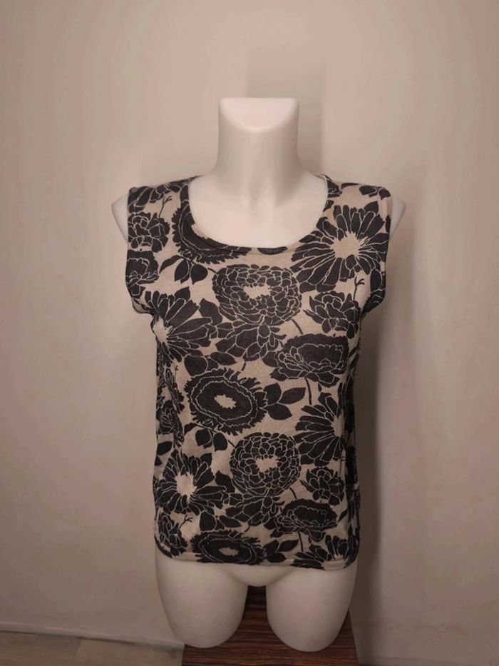 Haut sans manche 123 Femme Taille 42/44 Noir-Gris