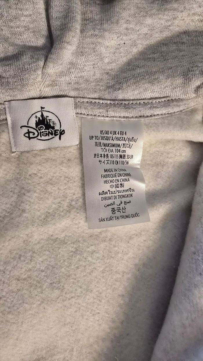 (NEUF non porté)🏷😍🤩🥰 sublime sweat molleton zippé unisex disneylandparis 4ans 🤩😍🥰 - photo numéro 4