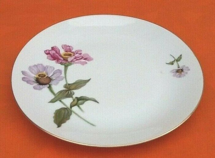 6 assiettes plates Porcelaine fine de Bohème décor floral - photo numéro 5