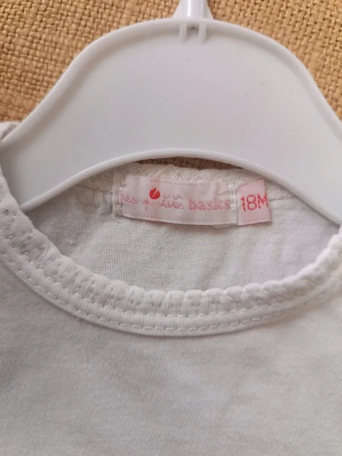 T-shirt blanc Mes p'tits basics 18M - photo numéro 3