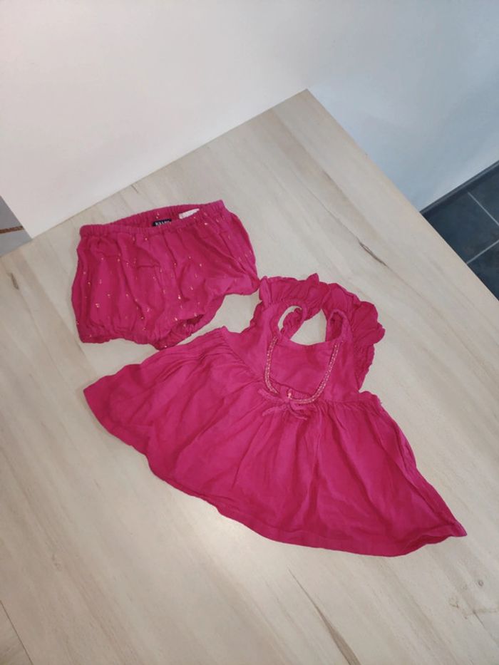 Joli bloomer short rose fushia avec son débardeur stylé 6 mois - photo numéro 2