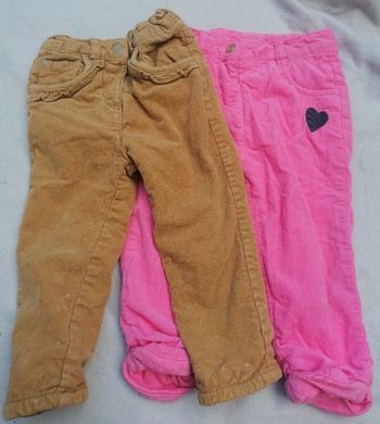 Lot de 2 pantalons hiver doublés epais 18 mois