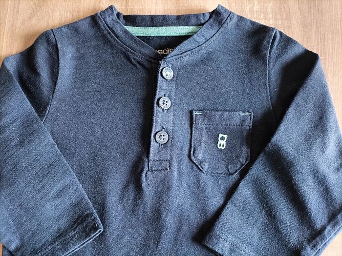 T Shirt manches longues marine Obaibi 6 mois - photo numéro 2